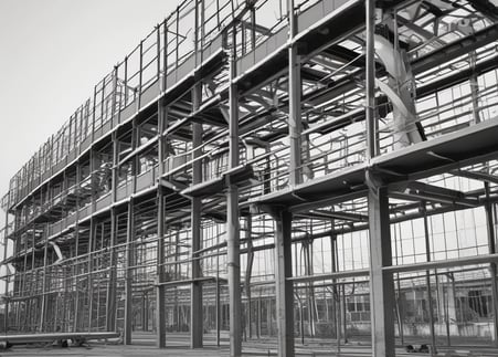 a man standing on a wooden floor next to a building