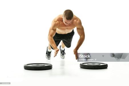a man doing a plyometric exercise