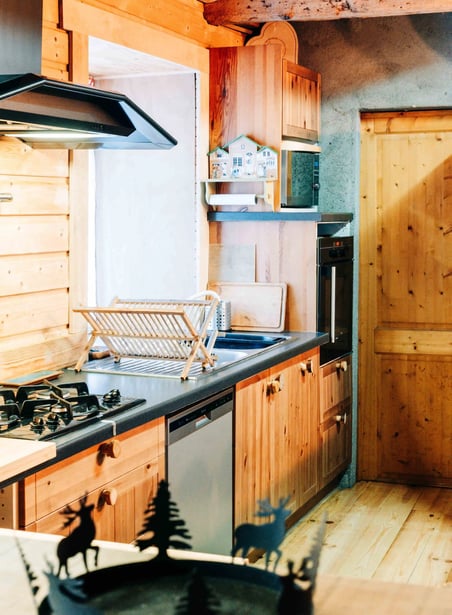 cuisine équipée du gîte-Grange Russell