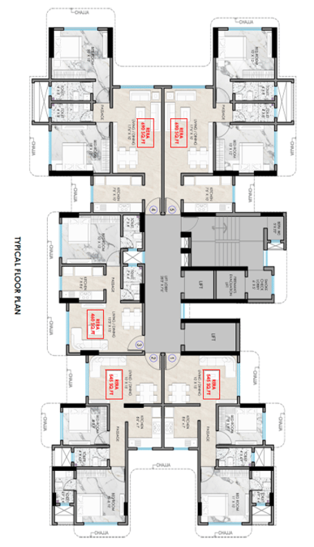 Floor Plan Aditya Breeze, Near Zudio, Opp Infinity Mall, Navy Colony, Kanchpada,, Malad West