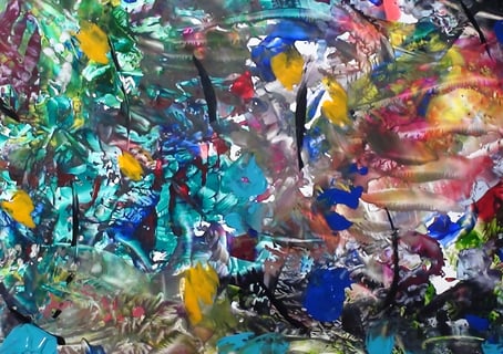 Parade encaustic painting abstract channeling multitude colors art