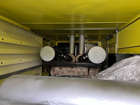 a truck with a large amount of plastic wrap