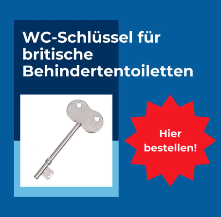 Werbung: WC-Schlüssel für britische Behindertentoiletten. Hier bestellen!