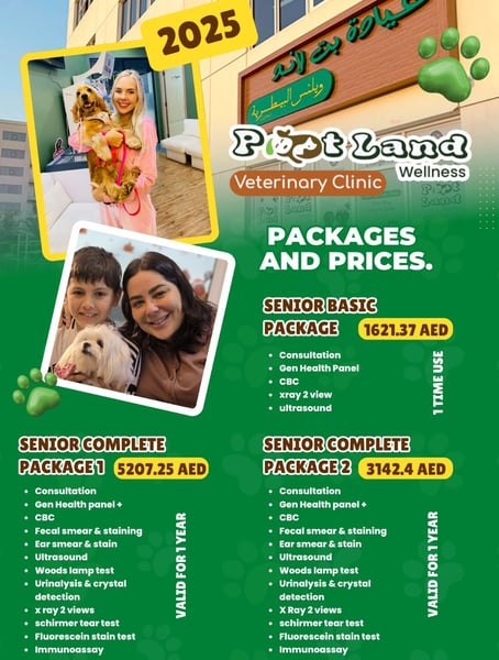 Prices for senior pets packages