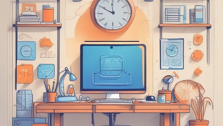 A laptop computer with a website displayed on the screen featuring the text 'Exceptional Web Application design & development'. The laptop is on a dark surface, and the website has a clean and modern design with a light background and colorful text elements.