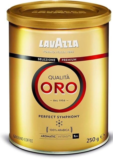 Paquet de café 'Lavazza | Qualità Oro', disponible en grains entiers et moulu.