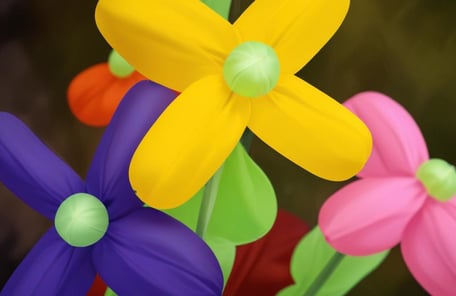 Fleur sculptée en ballons