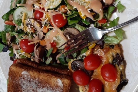 fritatta with salad