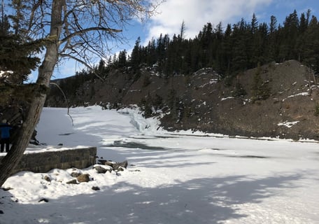 Bow falls in winter