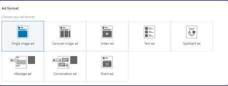 LinkedIn ad format options