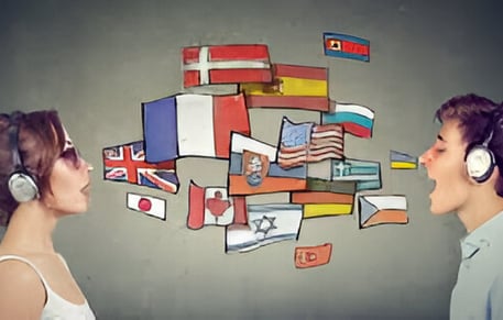 Dos personas hablando otro idioma