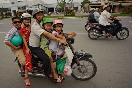 Motorcycle family in Vietnam