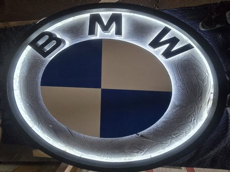 An BMW iluminated Sign