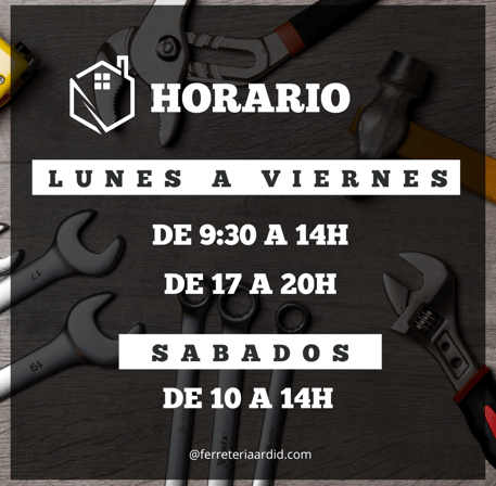 horario comercial de ferreteria comercial ardid