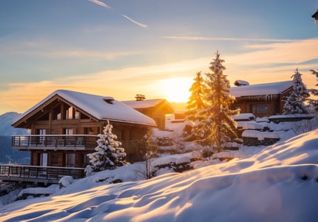 Residence Les Ecrins on the snowy mountains of Ancelle, France