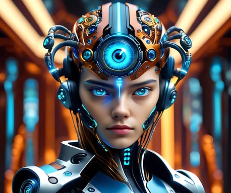 Mulher futurística gerada por IA generativa para criadores, Only Goods Pro 2025