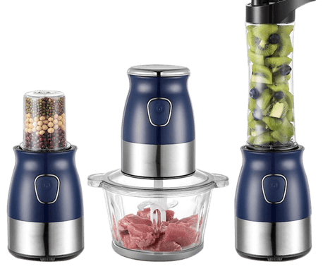 a blender with a chopper and a grinder