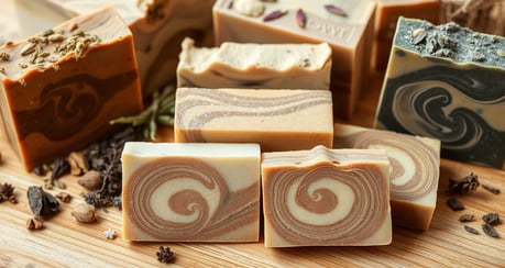 handmade soap bars with swirls
