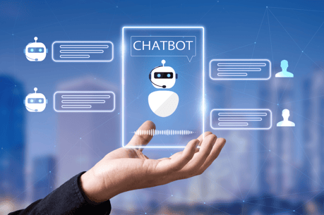 a person holding a chatbot service client personnalisé ia chatbot chatgpt marketing