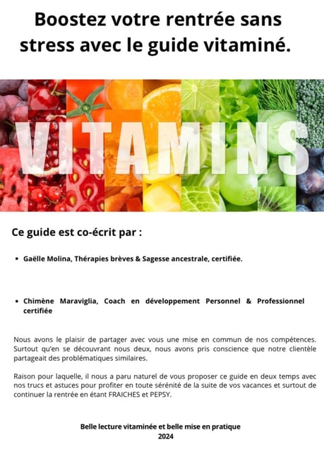 Boostez votre rentrée sans stress avec le guide vitaminé.  Regagnez votre bien-être!