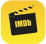 A black movie clapper board on a bright yellow square that is the IMDb logo.