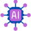 a purple and white logo with the word ai