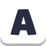 a white square icon with a letter a