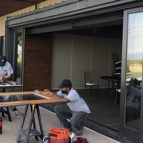 wooden sliding door roller repair 