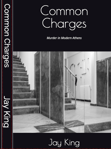 Book cover featuring a staircase inside a building with paint smudges on the wall and floor