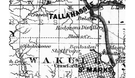 Map of Wakulla County Florida Old Map
