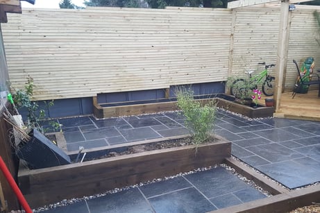 privacy screens sleeper beds and limestone paving