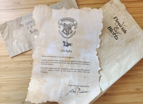 carta de aceitação harry potter