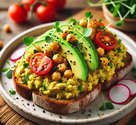 Savory Avocado Toast with Chickpea Mash