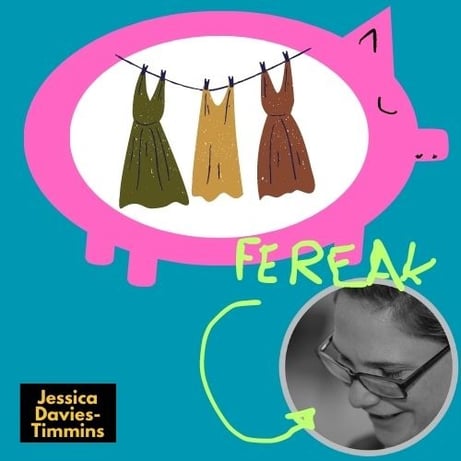 Piggy bank with image of clothes.