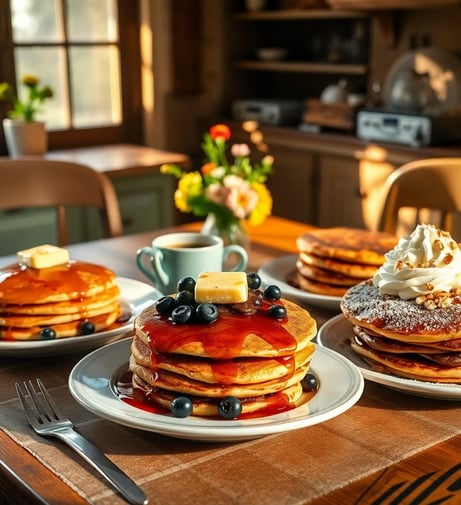 table of pancakes