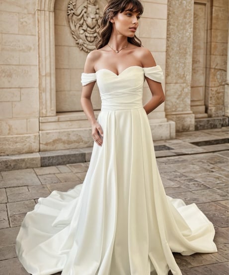 robe de mariée en satin minimaliste 