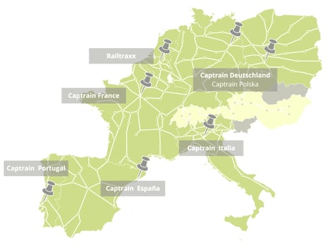 Mapa rede mercadorias Captrain