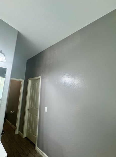 At Hand Heroes Handyman Service repaired drywall hole in ceiling and fresh paint to match