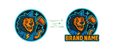 Visual preview of Adding Logo Title Graphics Transformation - from left to right