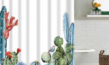 Cactus Shower Curtain Polyester Fabric Bath Curtain