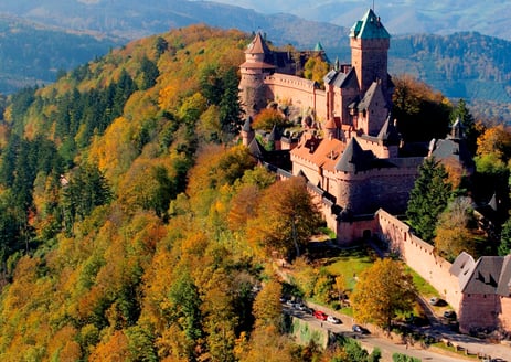 Castle in Alsace surrounded by forests