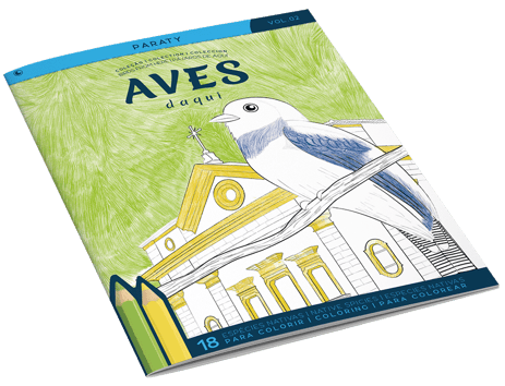 Aves Daqui Paraty Volume 2 – descubra as ilustrações de aves nativas e paisagens  de Paraty.