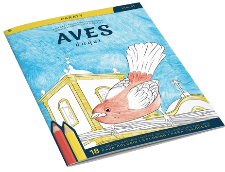 Aves Daqui Paraty Volume 1 – descubra as ilustrações de aves nativas e paisagens  de Paraty.