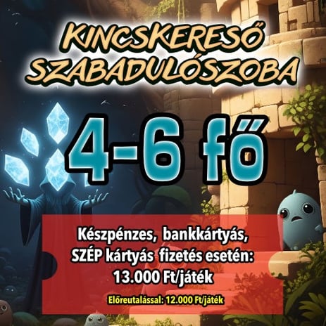KINCSKERESŐ SZABADULÓSZOBA 4-6 Fő