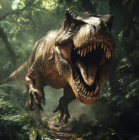 Kleurplaat van een T-rex voor jongens
