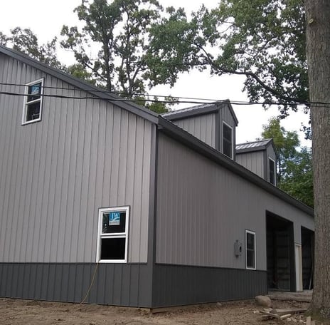 The homeowners added a new garage as a home addition in Goshen, IN.