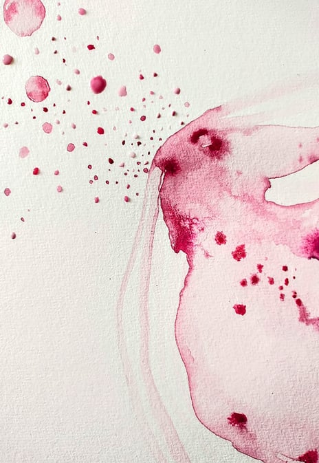 Art abstrait aquarelle tâche gros plan sur papier coton