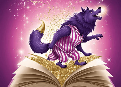 un livre violet avec un fond violet et un fond violet