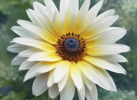  marguerite  au cœur jaune c'est le printemps , l' arrivée des premiers pollens et allergies 