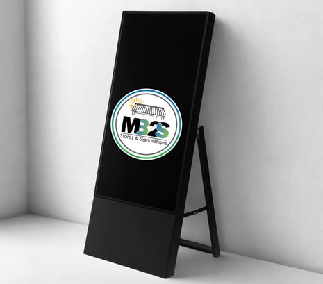 Chevalet et totem numériques par MB2S Stores et signalétique
